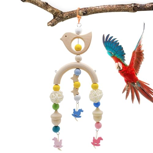 Fbinys Kauspielzeug für Vögel, Kauspielzeug für Papageien | Vogelspielzeug Papageienspielzeug zum Kauen | Holzkäfig-, Conure-Spielzeug, Bunte Ornament-Mahlkugeln, Kakadu-Spielzeug, von Fbinys