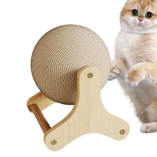 Fbinys Kratzspielzeug für Katzen, rutschfest, interaktives Haustierspielzeug, Kaninchenkratzball, Katzen-Trainingsrad mit stabiler Basis, natürliches Sisal für Katzenübungen von Fbinys