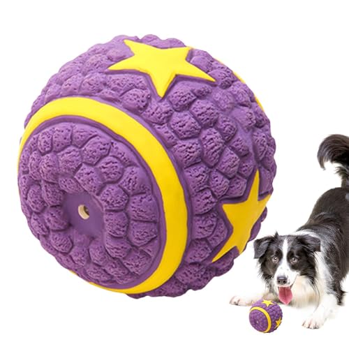 Fbinys Robuster Fußball für Hunde, unzerstörbarer Fußball für Hunde, robustes Kauspielzeug mit Quietscher, springender interaktiver Hundeball für Zahnreinigung, Spielen und Training von Fbinys