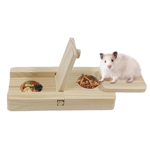 Hamster Feeder Toy, Interactive Puzzle Toy, Hide Treats Puzzle Game, Wooden Pet Enrichment Toy, Hamster Training Feeder, Rabbit Puzzle Toy, Treat Dispenser Toy, Enrichment Toy for Small Pets von Fbinys