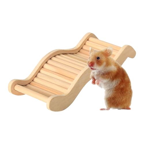 Hamsterleiter aus Holz, kreatives Hamster-Kletterspielzeug, Kletterleiter aus Holz, Hamsterbrücke, Dekoration, Hamsterkäfigspielzeug, 9,84 x 3,9 kleine Haustierrampe, Hamster-Trainingsspielzeug, von Fbinys