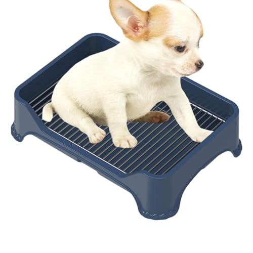 Hundetöpfchen Toilette, Edelstahl Hundetoilette, Tragbare Hundetöpfchen Tablett, Anti-Stepping Pee Pad, Kleine Hunde Töpfchen Tablett, Hundetöpfchen Training Pad, Hundetoilette mit Zaun, Indoor Dog von Fbinys