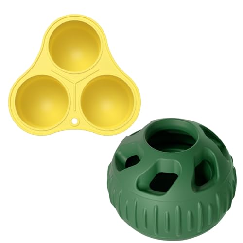 Interaktiver Leckerli-Ball für Hunde, 2 x Puzzle-Futterbälle für Hunde, Hunde-Puzzle-Ball-Futterstation, 2 x interaktive Leckerli-Spenderbälle für Haustiere, sicheres Puzzle-Spielzeug für Training, von Fbinys