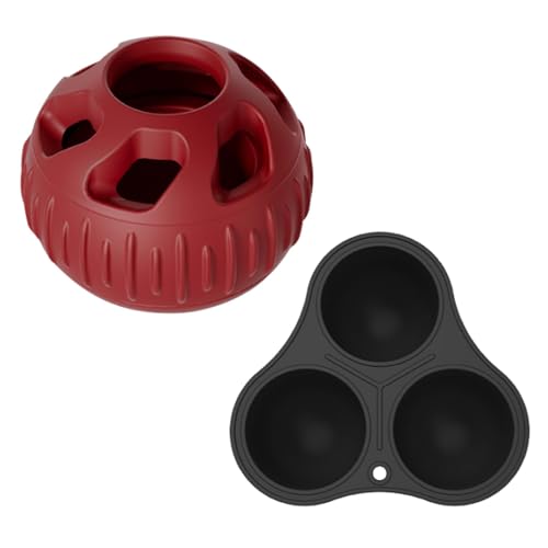 Interaktiver Leckerli-Ball für Hunde, 2 x Puzzle-Futterbälle für Hunde, Hunde-Puzzle-Ball-Futterstation, 2 x interaktive Leckerli-Spenderbälle für Haustiere, sicheres Puzzle-Spielzeug für Training, von Fbinys