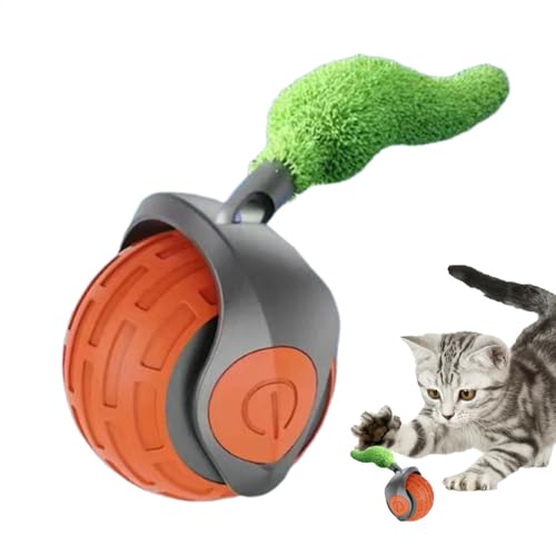 Interaktives Katzenspielzeug, Smart Rolling Cat Toy, Chasing Tail Ball Spielzeug, Automatisch Bewegliches Katzenspielzeug, Katzenspielzeug Mit Schwanz, Katze Chasing Ball, Interaktives Spielzeug Für von Fbinys