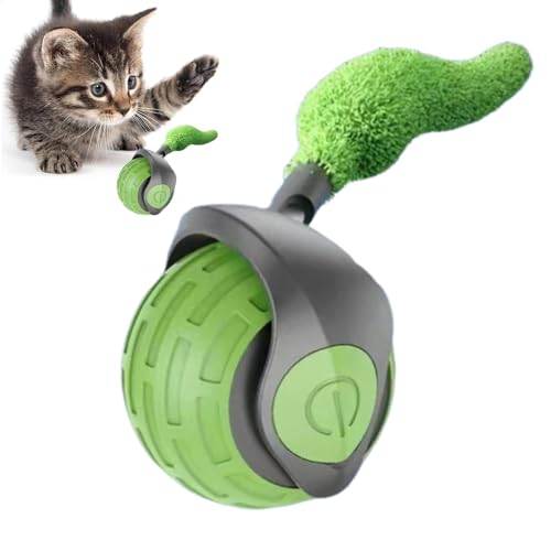 Interaktives Katzenspielzeug, Smart Rolling Cat Toy, Chasing Tail Ball Spielzeug, Automatisch Bewegliches Katzenspielzeug, Katzenspielzeug Mit Schwanz, Katze Chasing Ball, Interaktives Spielzeug Für von Fbinys