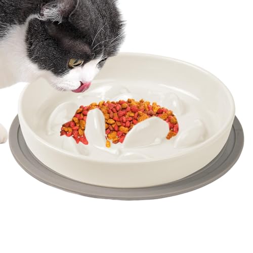 Katzenfutterschale Langsames Füttern, Langsames Füttern Katzennapf, Interaktive Katze Puzzle Schüssel, Slow Feeder für Katzen, Pet Slow Feeder Bowl, Slow Down Eating Bowl, Anti-Choke Katzennapf, von Fbinys