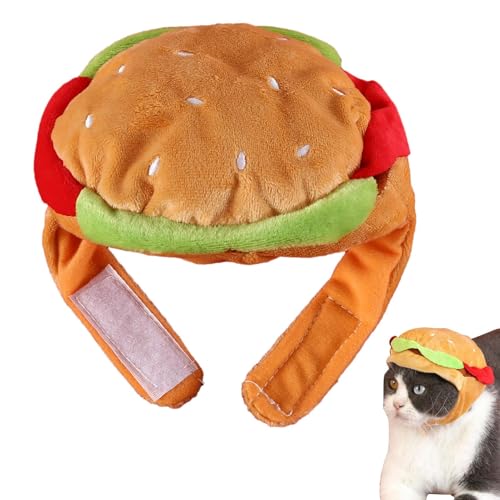 Katzenhüte, Halloween-Hundekostüm, lustiges Cosplay-Kostüm, Hamburger-Haustierzubehör, Welpen-Kostüm, Hut, Burger-förmiger Hundehut, Haustier-Kostüm, Kopfbedeckung, lustige Haustiermütze, niedlicher von Fbinys