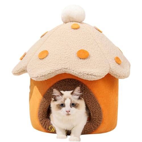 Mushroom Cat Bed, Cozy Cat Nest, Pet Bed Cave, Cat Sleeping Bed, Puppy House Bed, Removable Cushion Cat Bed, Washable Cat Bed, Enclosed Cat Bed, Cat Hideaway Bed von Fbinys