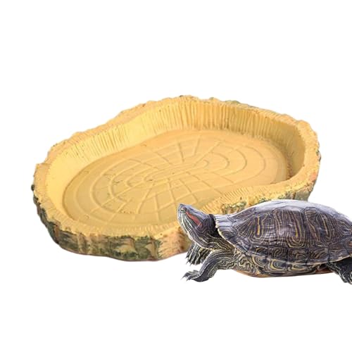 Reptile Feeding Dish, Turtle Food Water Bowl, Lizard Feeder Tray, Simulation Rock Pet Bowl, Material, Anti-Spill Design, Ideal for Terrariums, Bearded Dragons, Chameleons von Fbinys