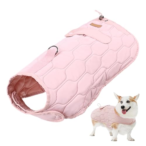 Warmer Mantel für Hunde, winddichter Hundemantel, Thermoweste für kaltes Wetter, Haustier-Winterjacke, robuster D-Ring-Hundemantel, Hundemantel für kaltes Wetter, verstellbarer Hunde-Wintermantel, von Fbinys