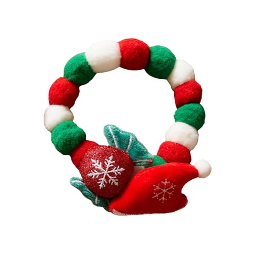 Welpen-Plüsch-Halsband, Pompon-Haustier-Halskette, elastisches Katzenhalsband, lustiges Weihnachts-Kostüm, Süßigkeitenhut, Haustier-Halsdekoration, niedliches Haustierzubehör, von Fbinys