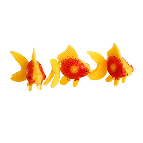 3Pcs Künstliche Fische Aquarium Kunststoff Moving Gold Fisch Set Ornamente Für Fische Für Gefälschte Bunte Fische Für Fisch Schüssel von Fcnjsao