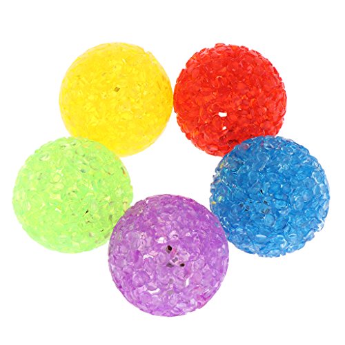 Fcnjsao 5PCS Für Katze Teaser Spielzeug Bälle Mit Glocke Bunte Kristall Wie Pet Interaktive Spielzeug Für Hund Für Katze Hamster Chi von Fcnjsao