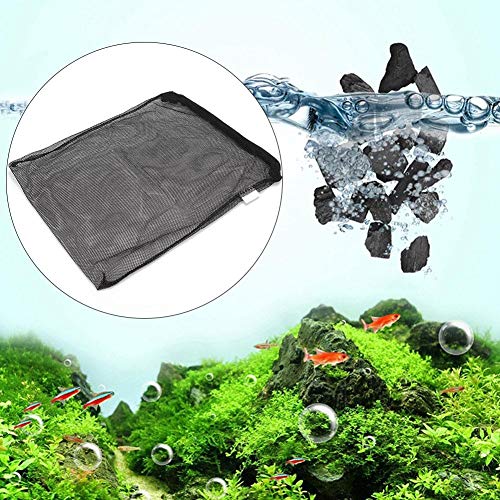 10 Stück Aquarium Filterbeutel Mesh Aquarium Filterbeutel Aquarium Media Mesh Filterbeutel mit Reißverschluss zum Entfernen von Keramikkohle(SCHWARZ) von Fdit