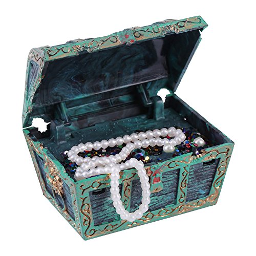 Aquarium Dekorationen, Künstlich Deko Treasure Jewelry Box Ornament für Fisch Tank Aquarium Landschaft Dekoration, Grün von Fdit