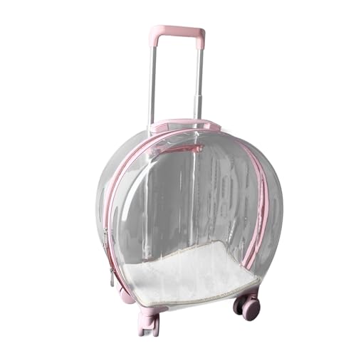 Atmungsaktive Haustier-Trolley-Hülle, Transparenter und Leiser Rollständer Zum Baden, für Kleine Hunde, Tragbare PC-Ausrüstung von Fdit