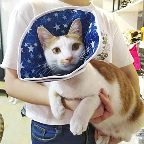 Fdit Cat Cone Collar Star Pattern Weiches, wasserdichtes Tierhalsband für elisabethanische Kragen für den Schutz vor Wundheilung gegen Bisslecken(M) von Fdit