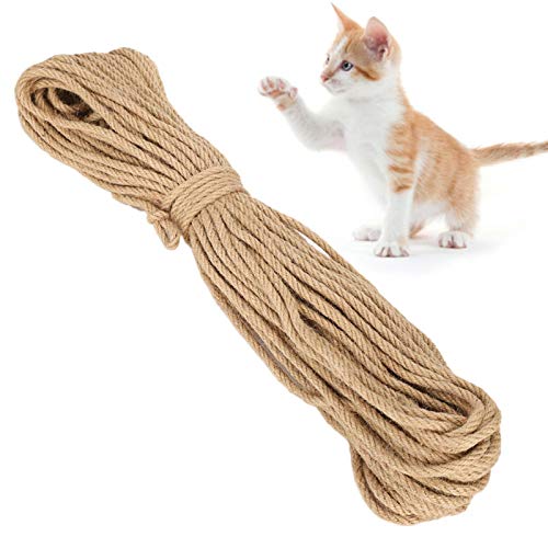 Fdit Cat Scratching Sisal Rope Cat Scratching Toys Scratch Board für Katzenzubehör Cat Rope, Reparieren oder Ersetzen von Cat Tree, Cat Scratching Post, Cat Tower(6mm 50m) von Fdit