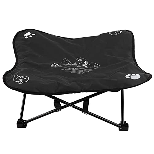 Fdit Erhöhtes Hundebett, Faltbares Weiches Kissen, Unterstützung aus Aluminiumlegierung für Outdoor-Camping (Black) von Fdit