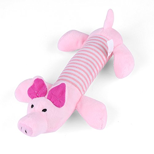 Fdit Hund Squeaky Toy Dog Soft Plüschtiere mit Squeaker Hide Kauspielzeug für Welpen und kleine Hunde Katzen Medium Sized Pet(Pink Pig) von Fdit