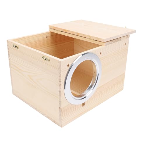 Fdit Premium-Vogelzuchtbox aus Massivem Holz, Nisthaus für Sittiche, Turteltauben und Wellensittiche, Leicht zu Reinigen und zu Installieren, Ideal Zum Brüten von Vögeln von Fdit