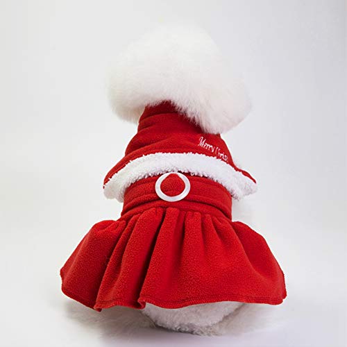 Fdit Weihnachten Hundekleider Rot Winter Warme Kleidung Welpe Hund Doggy Schneeanzug Wintermantel Welpe Jacke Kleidung Outfit Haustier Kleidung Katze Weste Kleider Bekleidung(L) von Fdit