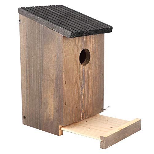 Hängendes Vogelhaus aus Holz, Einzigartiges Design, Sicherer Unterschlupf für Vögel, Hausgarten-Dekoration, Ideales, Naturliebhaber, Paulownia-Holz, 11,9 X 11,9 X 23,9 cm von Fdit