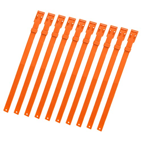 Ziegenhalsband, Verstellbares Viehhalsband für Nutztiere, Kuh, Schaf, Starkes PU-Material, Markierungsidentifikation für Cluster-Isolierung, 10 Stück (ORANGE) von Fdit