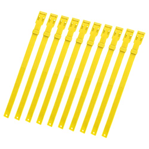 Ziegenhalsband, Verstellbares Viehhalsband für Nutztiere, Kuh, Schaf, Starkes PU-Material, Markierungsidentifikation für Cluster-Isolierung, 10 Stück (Yellow) von Fdit