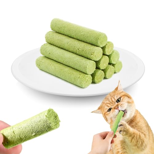 FePen Katzengras Sticks, 10 stück Beißstäbe Aus Katzengras für Hauskatzen, Katzengras Beissstäbchen, Katzengras-kaustangen, zur Verbesserung der Katzenverdauung von FePen