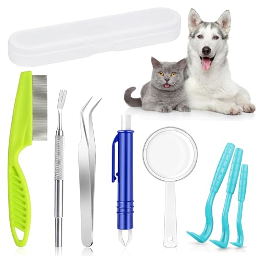 FePen Zeckenzange 9 in 1 Set Mit Etui, Zeckenzange Mensch Set, Zeckenpinzette für Hunde, Zeckenentferner Set für Hunde Katze, Zeckenentfernung in Sekunden von FePen