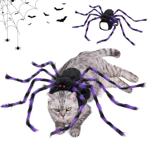 Hundekostüm Spinne, Halloween Kostüm Hund Spinne, Spinnenkostüm für Hunde, Spinnen-Hunde-Kostüm mit Künstlichen Spinnenbeinen, Plüsch, Katzen Urlaub Dekoration, Haustier-Rollenspielparty (M) von FePen