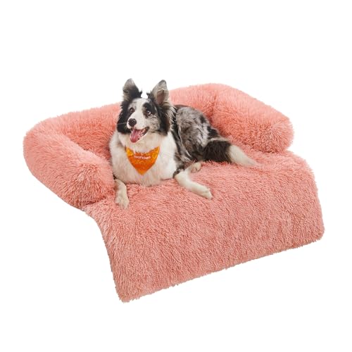 Feandrea FluffyHug Hundebett Plüsch, Hundedecke Sofa, Sofaschutz Hund, Hundekissen, Größe XL, für mittelgroße und große Hunde, 110 x 95 x 18 cm, rosa PGW223R01 von Feandrea