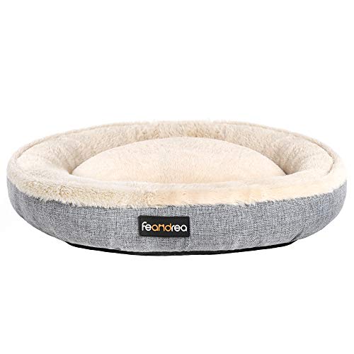 Feandrea Hundebett, Hundekorb, Katzenbett, Donut, Ø 75 cm, grau PGW075G02 von Feandrea