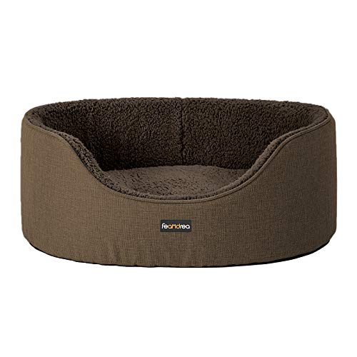 Feandrea Hundebett, Hundekorb, Wendekissen, 83 x 63 x 27 cm, braun PGW032K01 von Feandrea