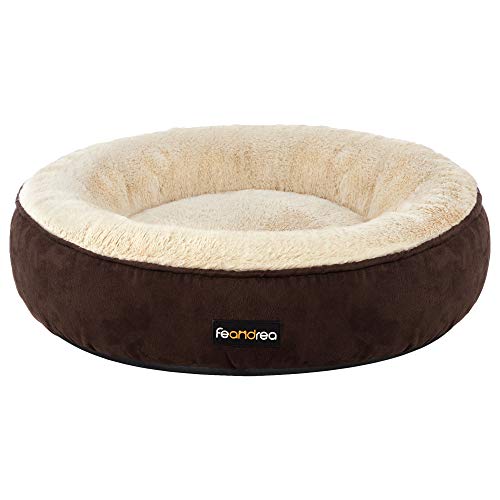 Feandrea Hundebett, Katzenbett, Donut, Ø 50 cm, braun PGW050K01 von Feandrea