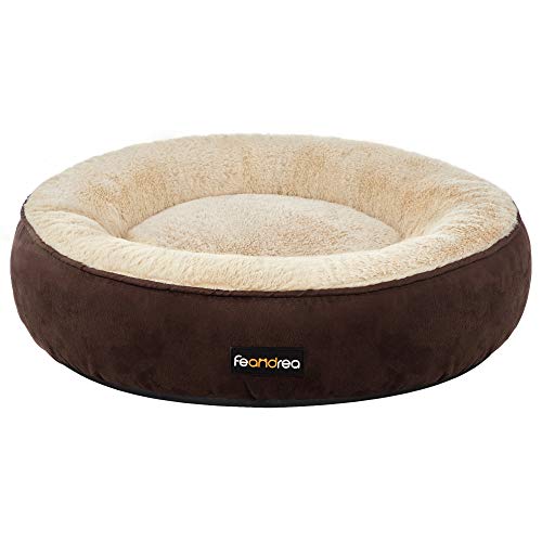 Feandrea Hundebett, Katzenbett, Donut, Ø 60 cm, braun PGW060K01 von Feandrea