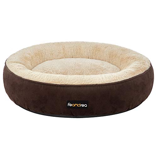 Feandrea Hundebett, Katzenbett, Donut, Ø 70 cm, braun PGW070K01 von Feandrea