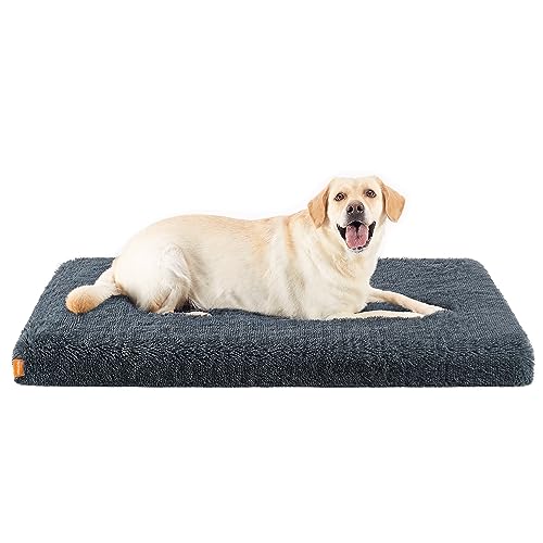 Feandrea Hundebett, orthopädisches Hundekissen, mit Noppenschaumstoff gepolstert, Bezug abnehmbar und waschbar, Größe XXL, für große Hunde, 122 x 74 x 10 cm, dunkelgrau PGW214G02 von Feandrea