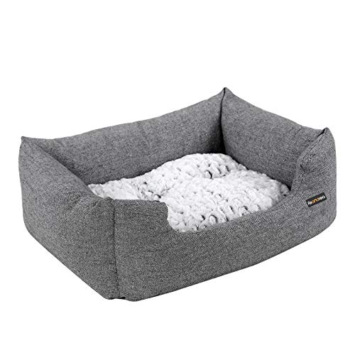 Feandrea Kleines Hundebett mit Wendekissen und Anti-Rutschboden, Außenmaße: 60 x 50 x 20 cm, PGW22G von Feandrea