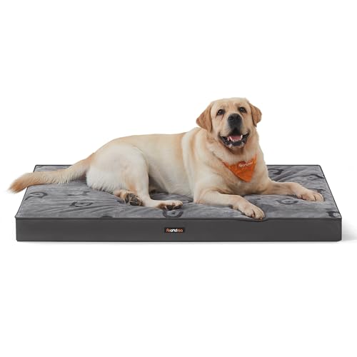 Feandrea Hundebett, Hundekissen waschbar, Hundematte abnehmbar, wasserdicht, 120 x 74 x 10 cm, Größe XXL, für große Hunde, Taubengrau PGW244G01 von Feandrea