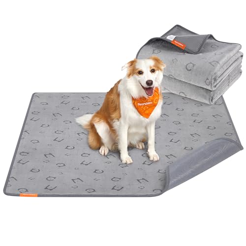 Feandrea Hundedecke, 2er Set, Wiederverwendbare Hundematte, 152 x 122 cm, XL, wasserdicht, auslaufsicher, rutschfest, saugfähig für Hunde, Katzen, Kaninchen, Taubengrau PTD004G01 von Feandrea