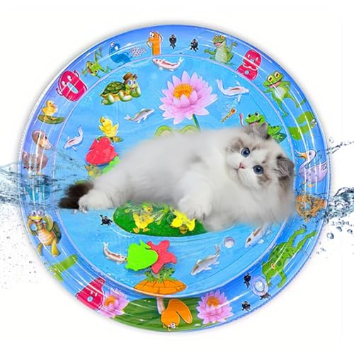 1 x sensorische Wassermatte für Katzen, Wasserspielmatte, interaktives Katzenspielzeug, sensorische Spielmatte für Haustiere, Wassersensor-Spielmatte für Katzen, Haustier-Wasserbett (violetter von Feaolala