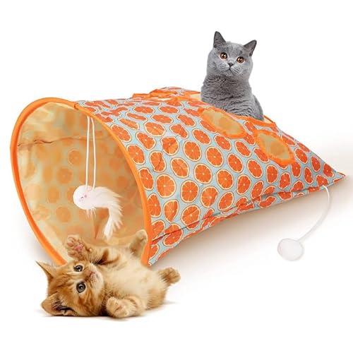 2024 Neue Katzentunneltasche Faltbare Interaktive Katze Drill Bag Katzentunnel Taschen für Indoor Katzen Interaktion Nagen Spielen und Katzenspielen (A) von Feaolala