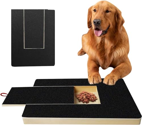 Feaolala Kratzbrett für Hunde mit Leckerli Box Hunde Kratzbrett für Nägel Stressfrei Kratzbrett für Hundekrallen Sandpapierbrett Scratch Board Dog Alternative zum Nagelknipser für Hunde (1 pcs) von Feaolala