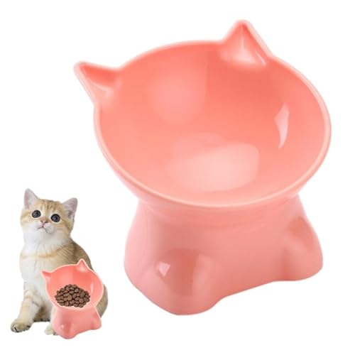 Futternapf Erhöht Anti Erbrechen Fressnapf Katze mit 15° Neigung, Katzennapf Katzenfutter Napf Welpe Futternäpfe Futternapf Katzen Hundenäpfe Erhöht (Pink) von Feaolala