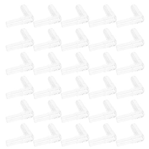 30pcs 4mm Aquarium Fischtank Luftschlauch Splitter L Form 3 -Wege -Adapter langlebiger Accessoires für gesunde Umwelt PVC (Kristall Ellbogen) von Febuliy