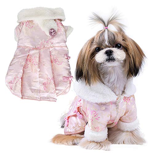 Baumwolle süße rosa Dicker bequemer weicher für Hunde Winter warme Kleidung (XL) von Febuliy