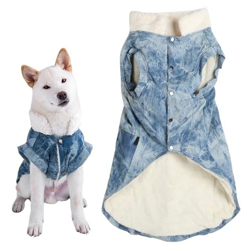 Cotton Western Boy Blau verdicken warme einfache Bewegung für Hunde Winterkleidung (4XL) von Febuliy